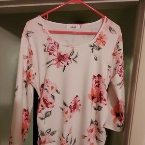 Pink ruched maternity dress